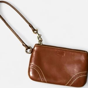 Coach Brown Leather Wristlet NWOT